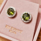 Large round stone peridot earrings E1355