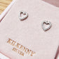 Silver Heart Stud Earrings with Stone E2002