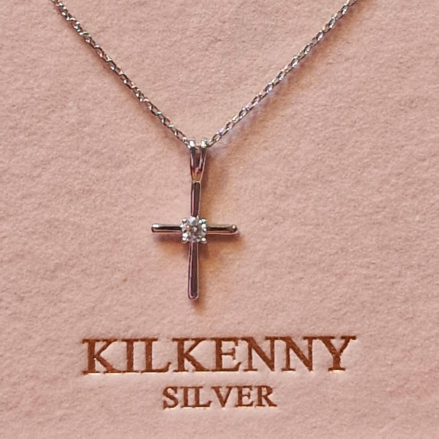 Cross Necklace with stone – Silver L3261