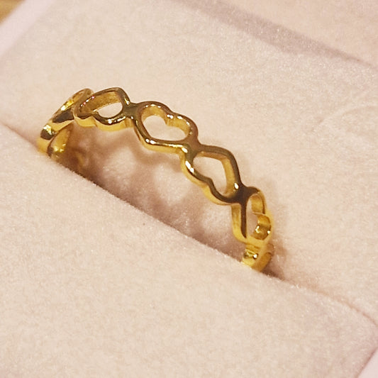 Heart ring band - Gold R2266