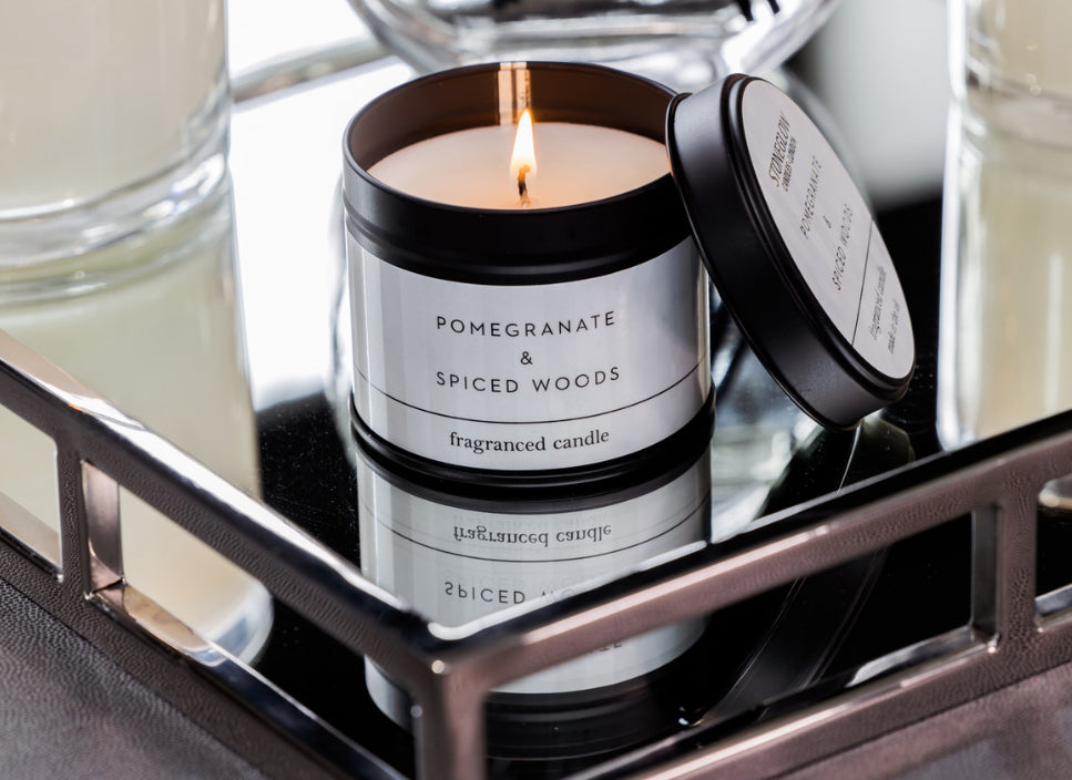 Modern Classics - Pomegranate & Spiced Woods - Scented Candle Tin