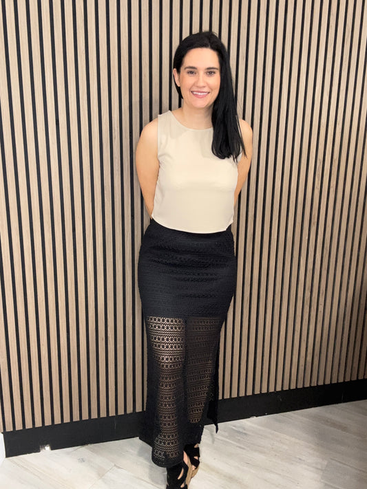Judith black crochet skirt