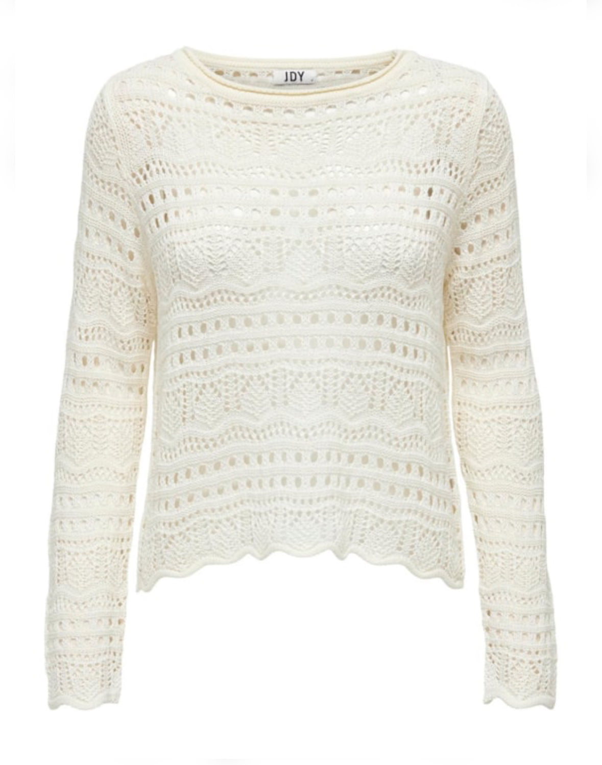 JDY Boatneck Pullover Knit - White/Eggnog 15287384