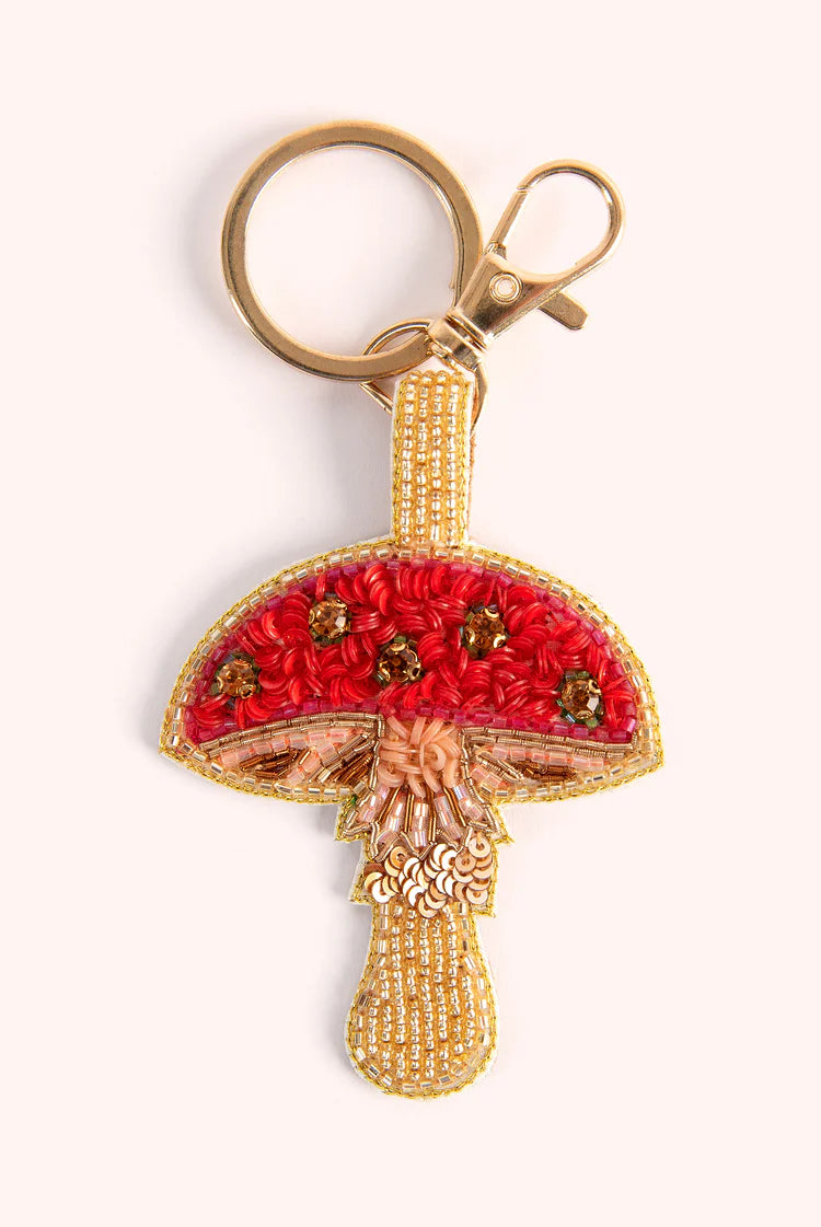 BEADED KEYRINGS - TOADSTOOL