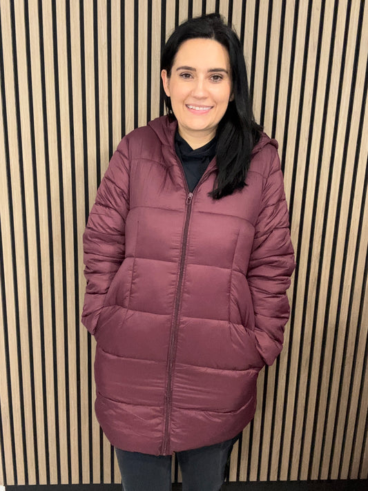 Myra Coat - long padded fig