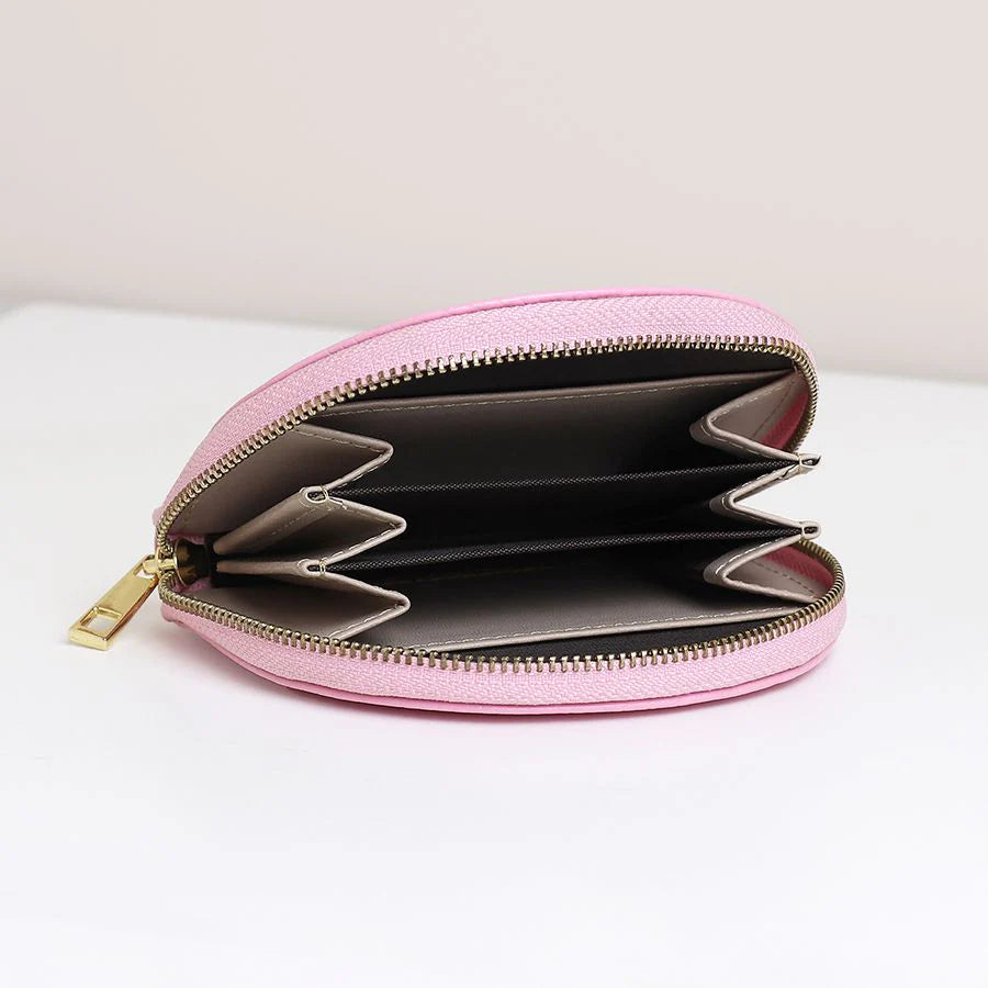 81507 Baby Pink faux leather half moon coin purse