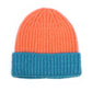Burnt orange and turquoise beanie hat