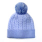 Ice blue recycled herringbone bobble hat