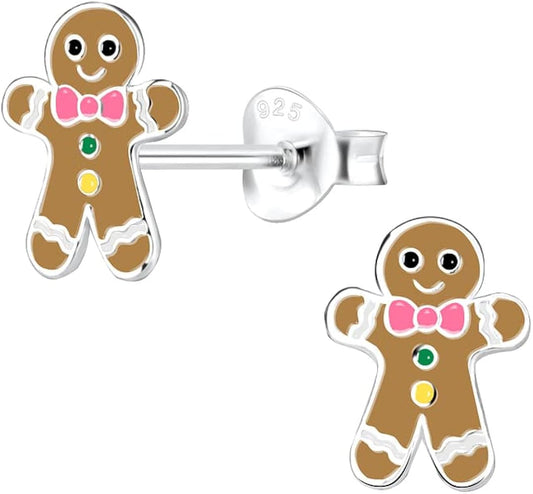 KIDS GINGERBREAD MAN STUD EARRINGS