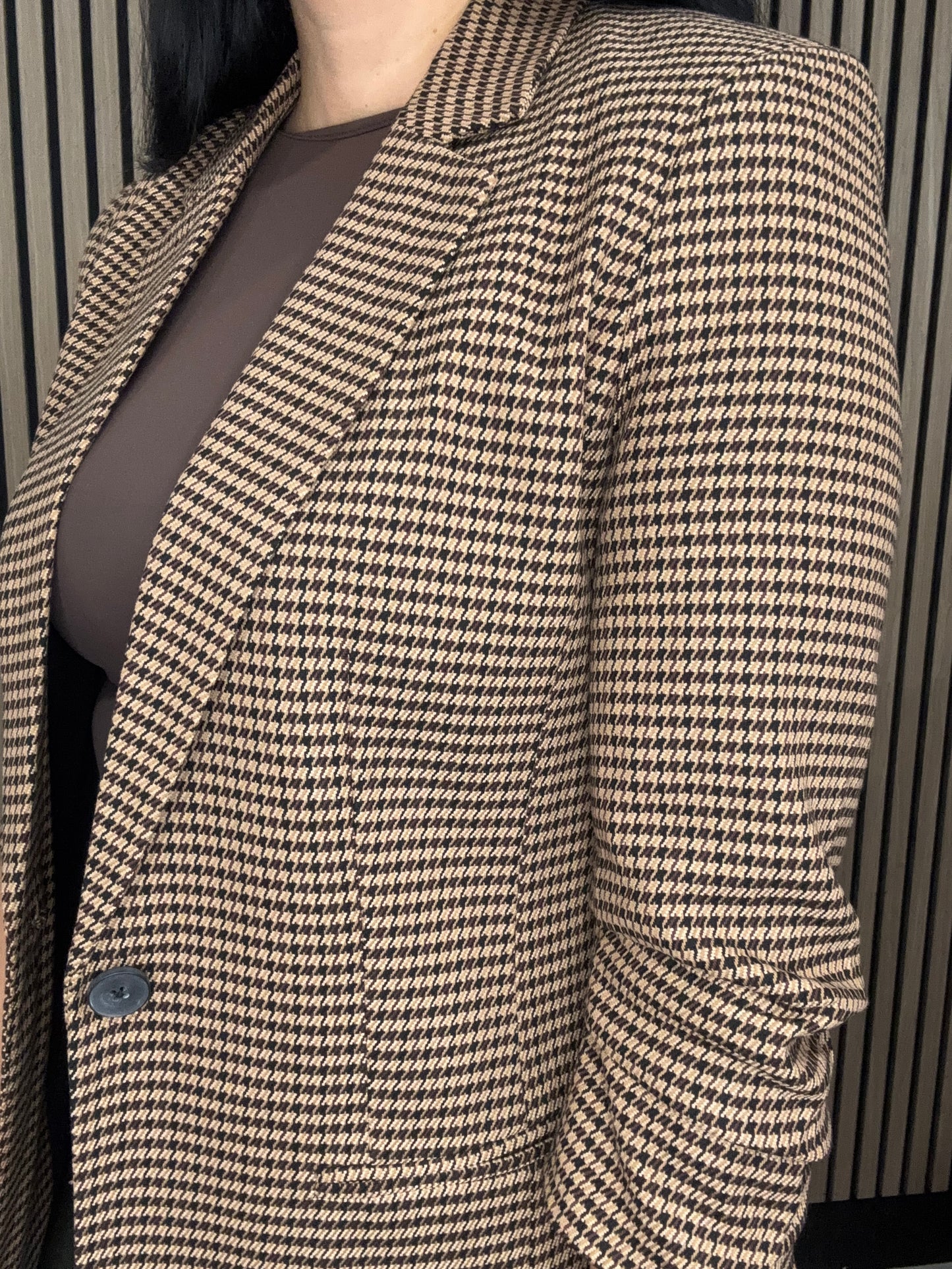 Lettie Check Blazer - chocolate