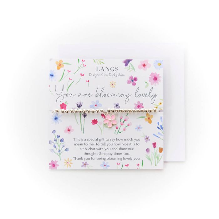 BRACELET CARDED YOU ARE BLOOMING LOVELY WITH ENVELOPE