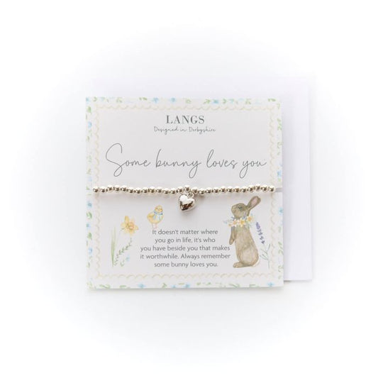 BRACELET CARDED SOME BUNNY LOVES YOU WITH ENVELOPE