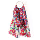 Red mix recycled blend painted floral print scarf 52861