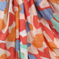 Organic cotton abstract orange and blue mix print scarf
