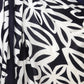 Bamboo navy and white leaf silhouette print scarf