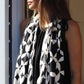 Bamboo black and white geo print scarf 52898