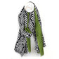 Olive border monochrome leaf print scarf