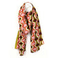 Lime and coral mix retro repeat print scarf