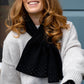 Black fine knit pull through sparkle edge scarf