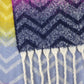 Blue, pink and yellow boucle chevron scarf