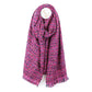 Vibrant pink mix woven texture scarf