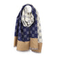 Navy mix quatrefoil repeat jacquard scarf