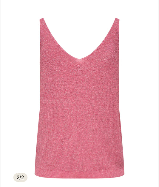 15322379 Knit Glitter Top Camellia Rose/ Silver