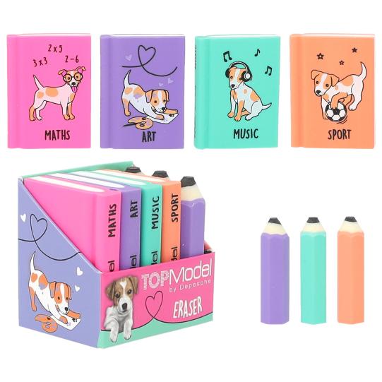 TOPModel Eraser Set Mini School Books & Pencils