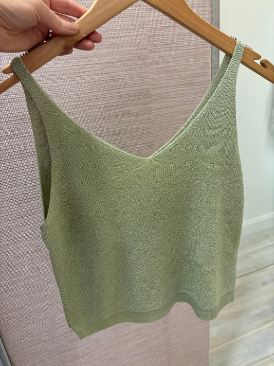 15322379 Knit Glitter Top Camellia Pearl/Silver
