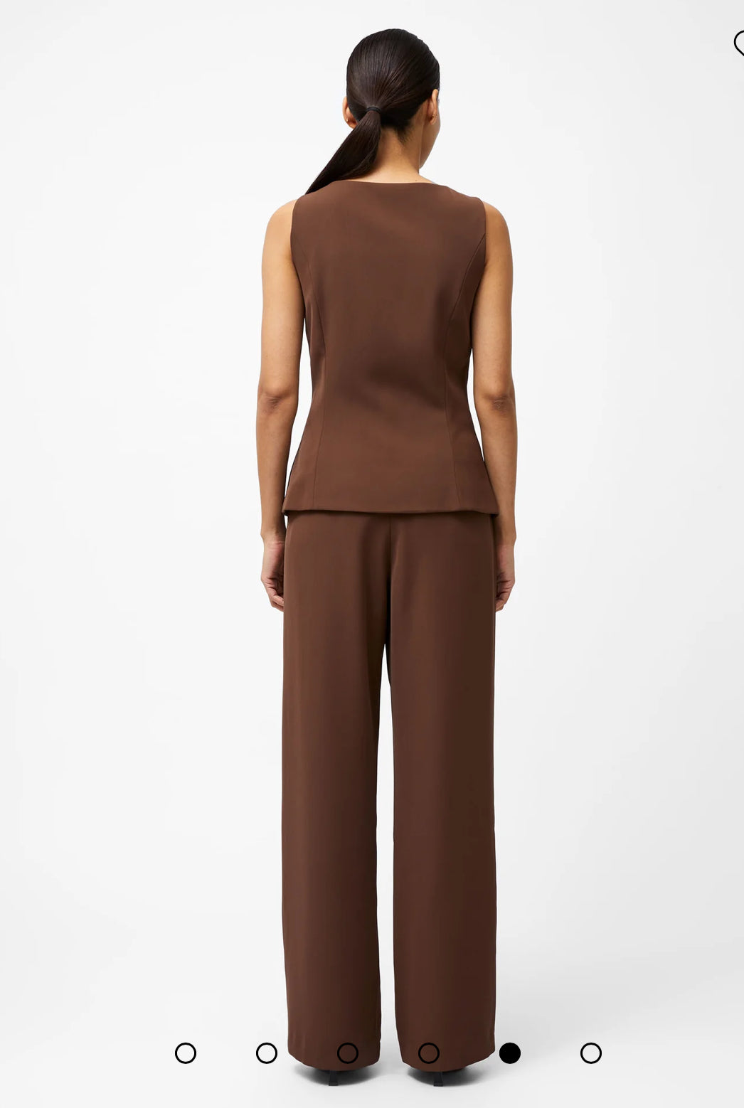 72YBM Harrie Tailored Waistcoat Top - Chocolate