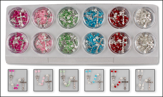 Frosted Glass Rosary Assorted