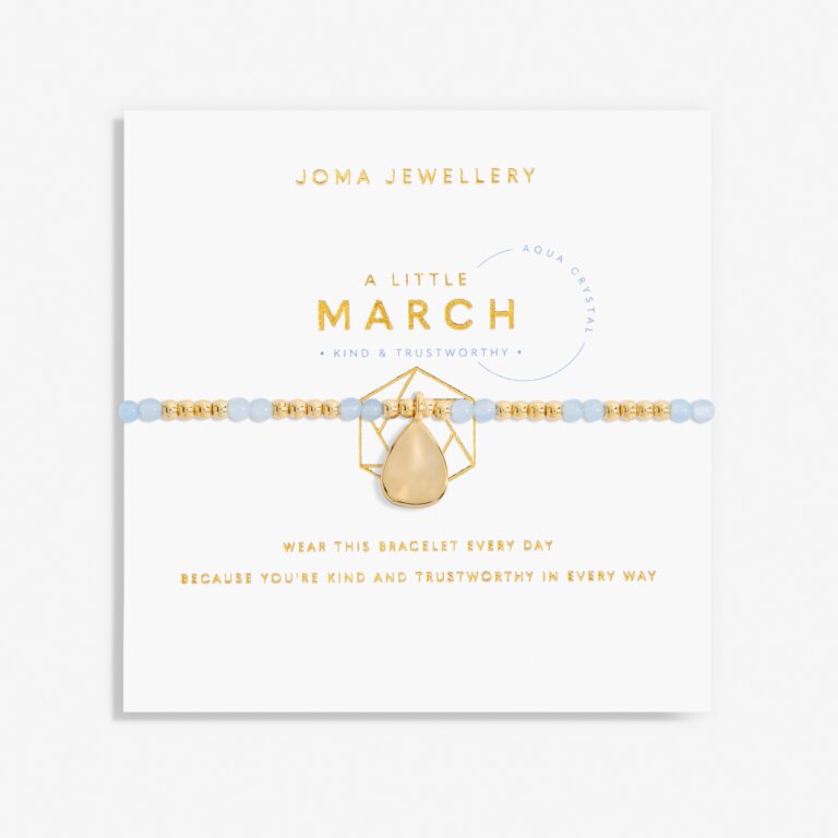 A Little Birthstone 'March' Gold Bracelet
Aqua Crystal