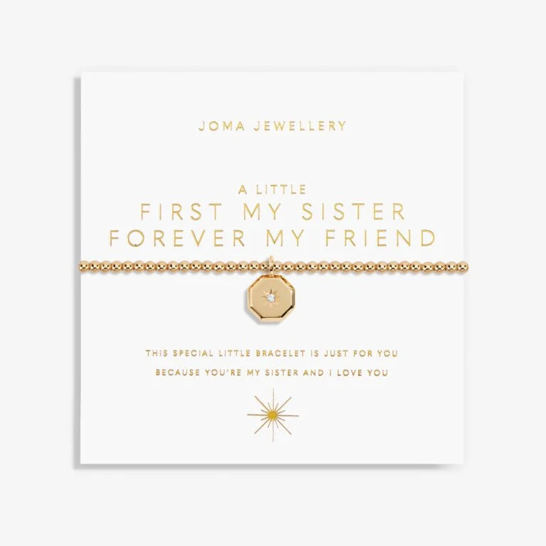 Gold A Little 'First My Sister Forever My Friend' Bracelet
