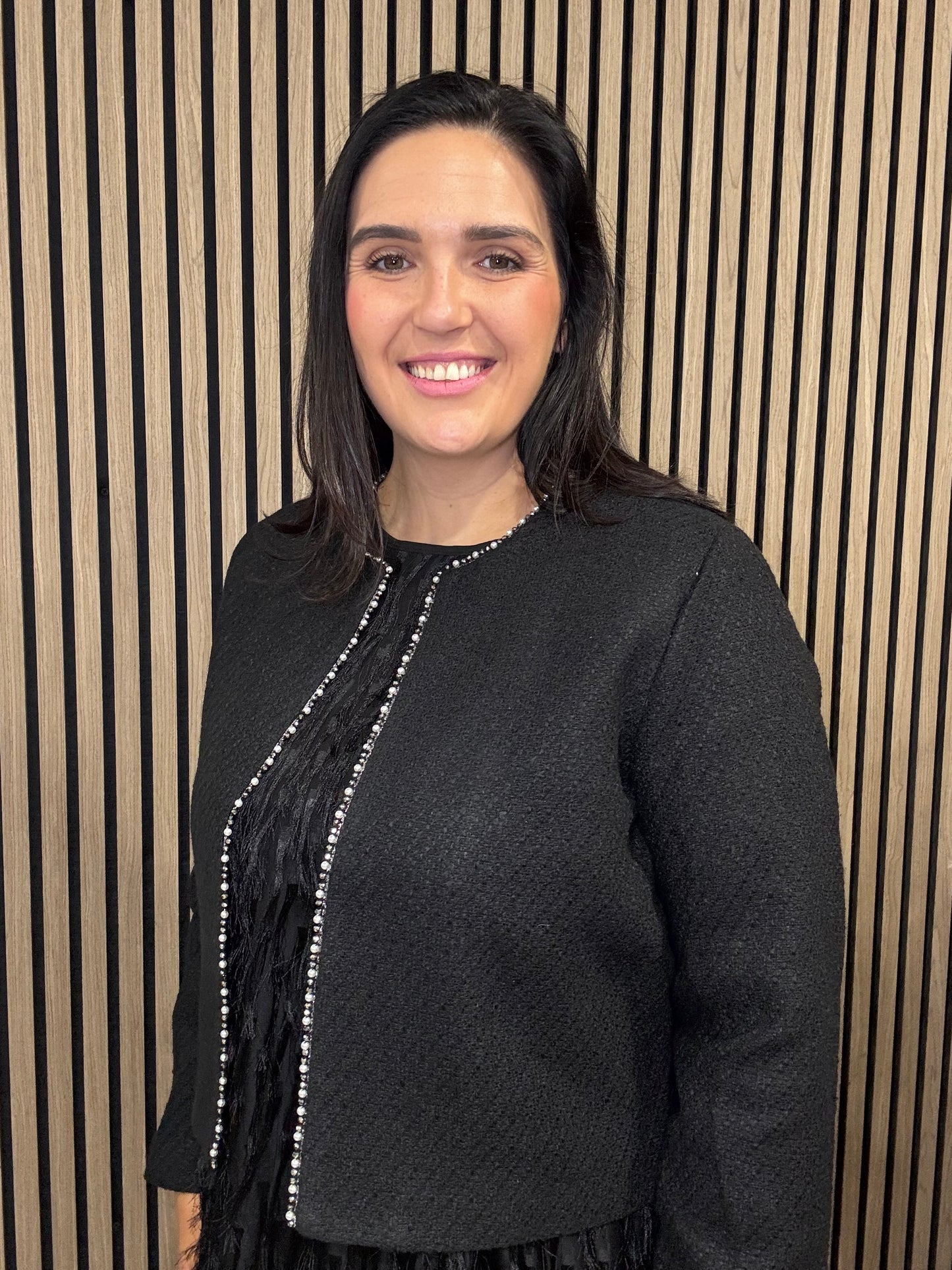 Sinead black embroidered short blazer