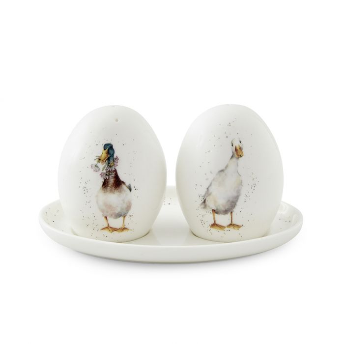 NOT A DAISY GOES BY' DUCK SALT AND PEPPER POTS WITH TRAY