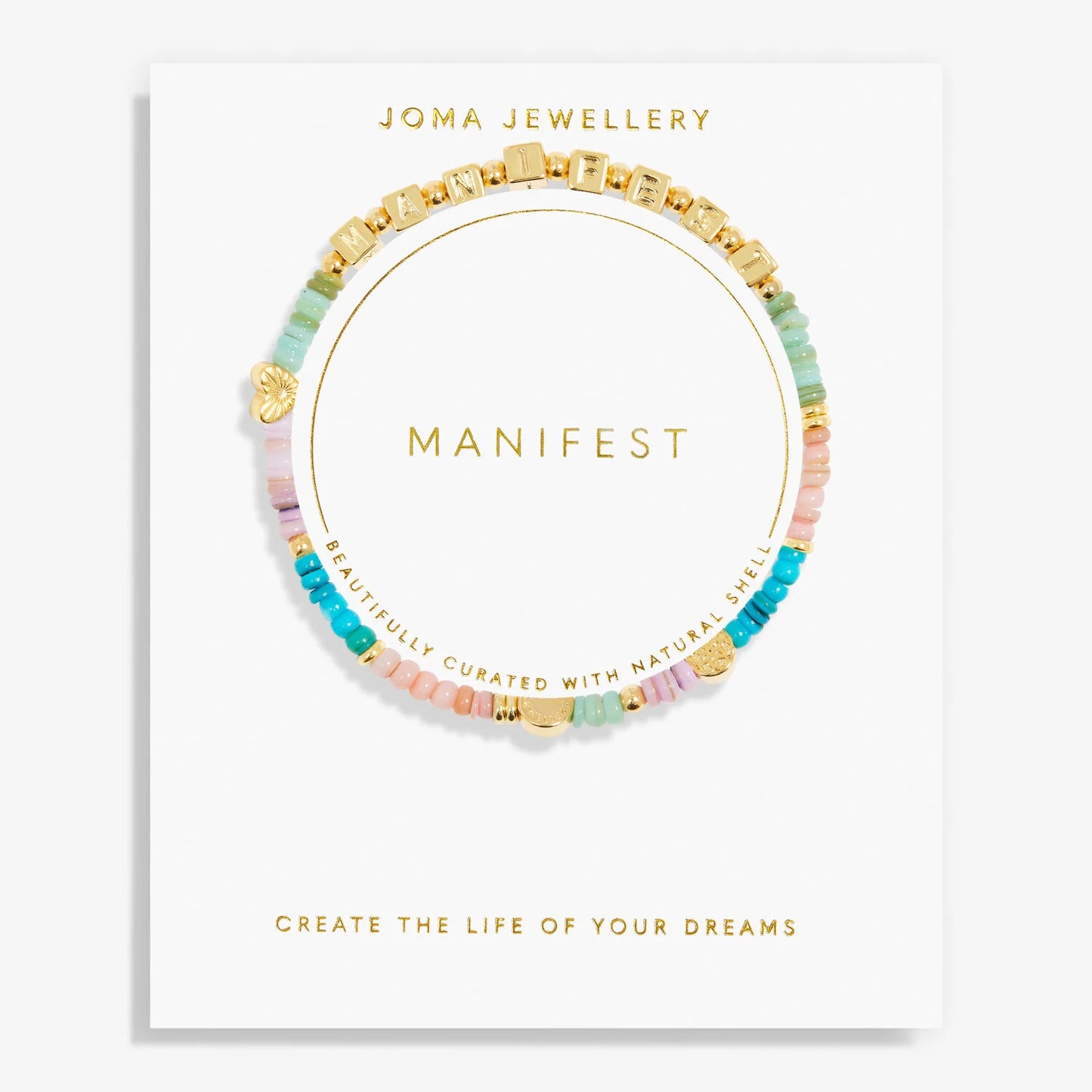 Happy Little Moments 'Manifest' Bracelet In Gold Plating