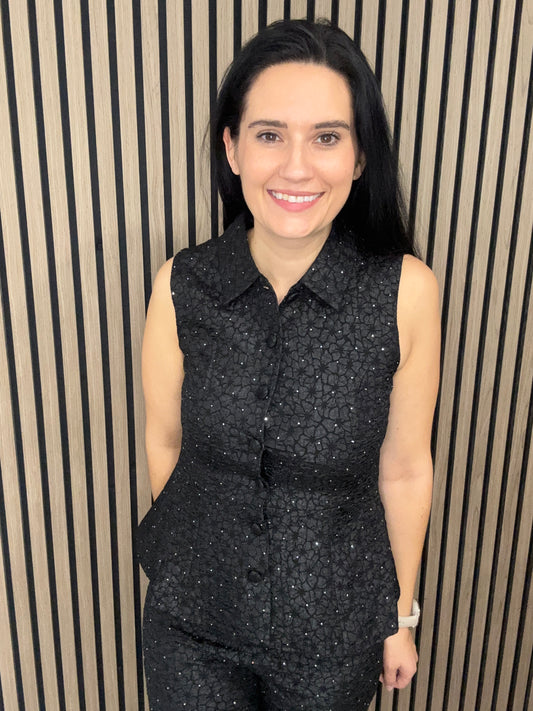 Yelena Jacquard Waistcoat Top