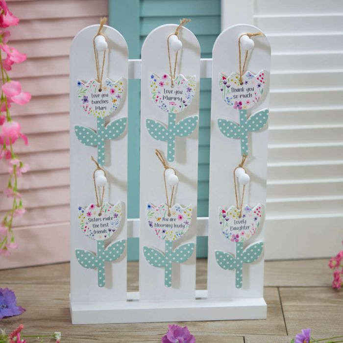 TULIP SHAPED PRETTY FLORAL CERAMIC HANGER