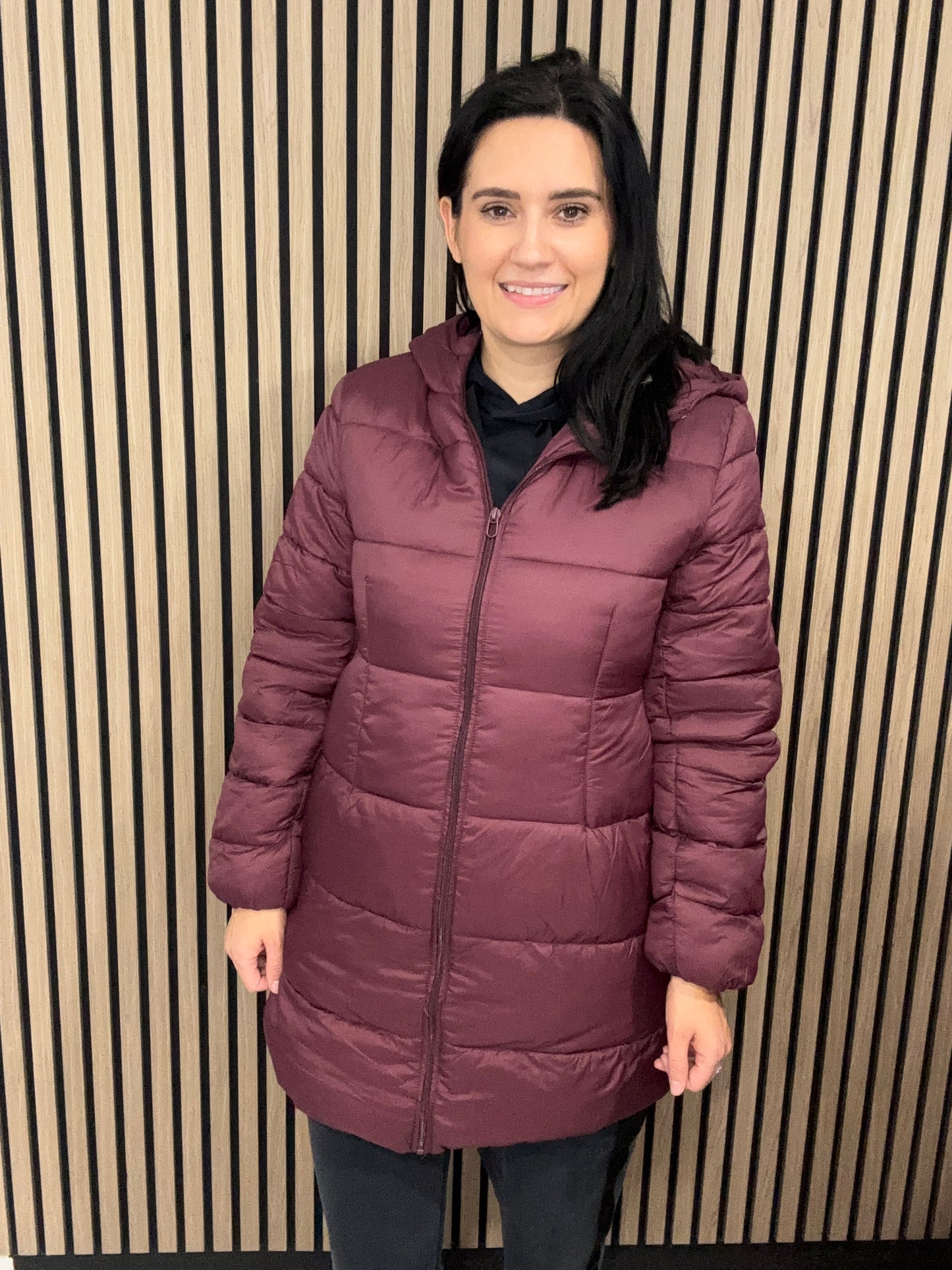 Myra Coat - long padded fig