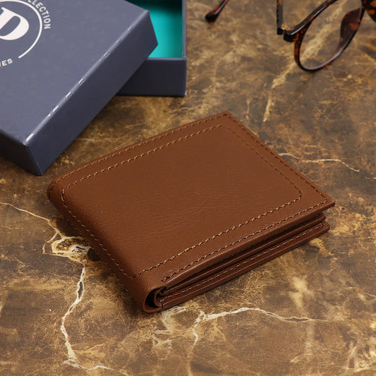 Mens fossil brown bi fold leather wallet