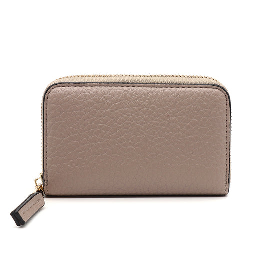 Buff faux leather mini coin purse