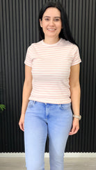 Sally striped t-shirt with short sleeves and fitted shape