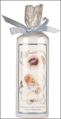 Christening Candle/Boy/6 inch Gift Wrapped 8621