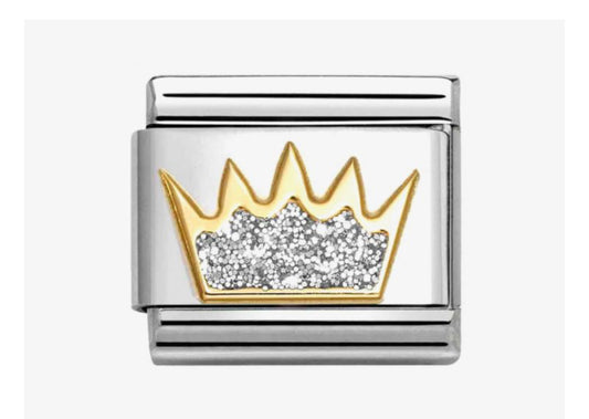 CLASSIC Silver Glitter Crown Charm 030220/21