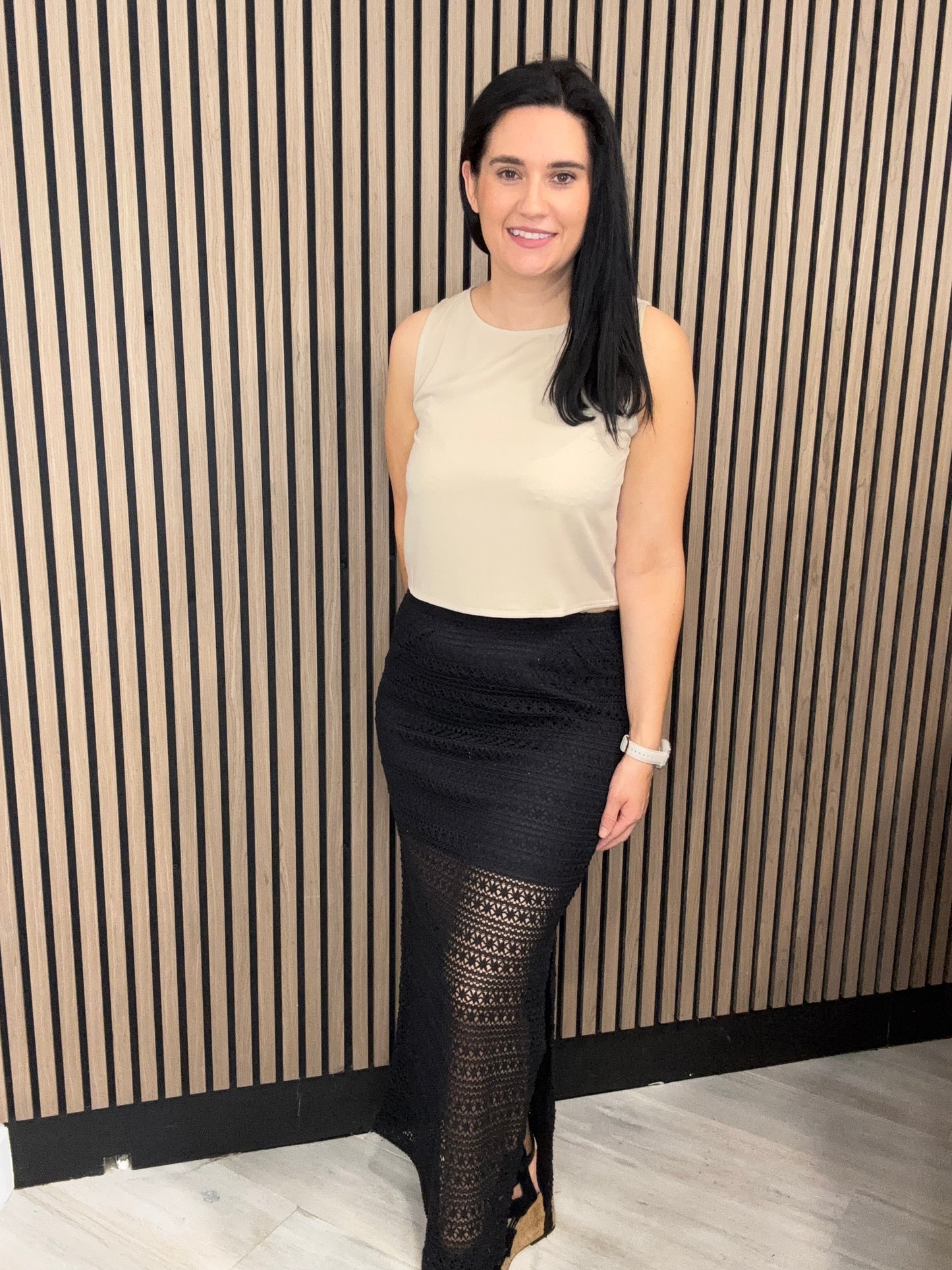 Judith black crochet skirt