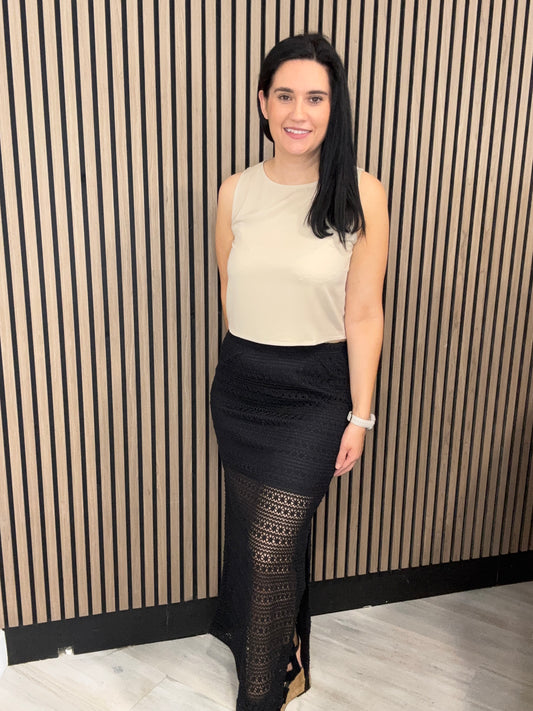 Judith black crochet skirt