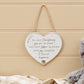 BABY CHRISTENING DAY HEART HANGER WHITE WOOD WITH WREATH 8BY388