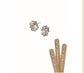 Brilliant Sparkle Oblong Studs Earrings - Silver/Clear