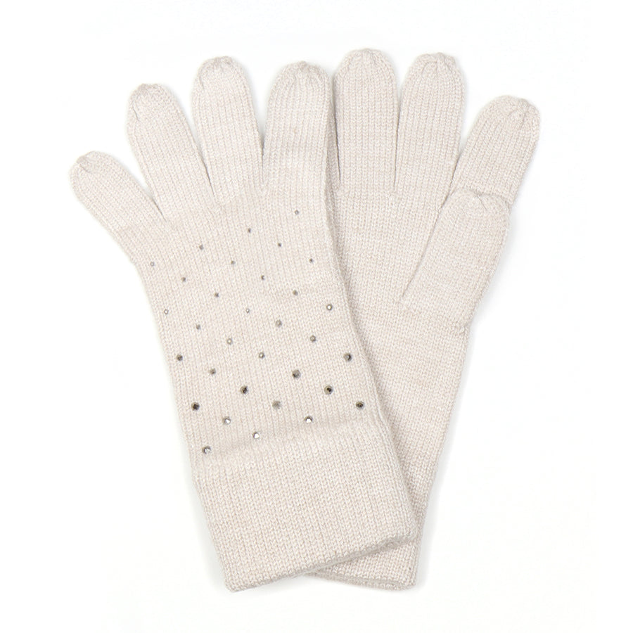 Natural embellished gloves