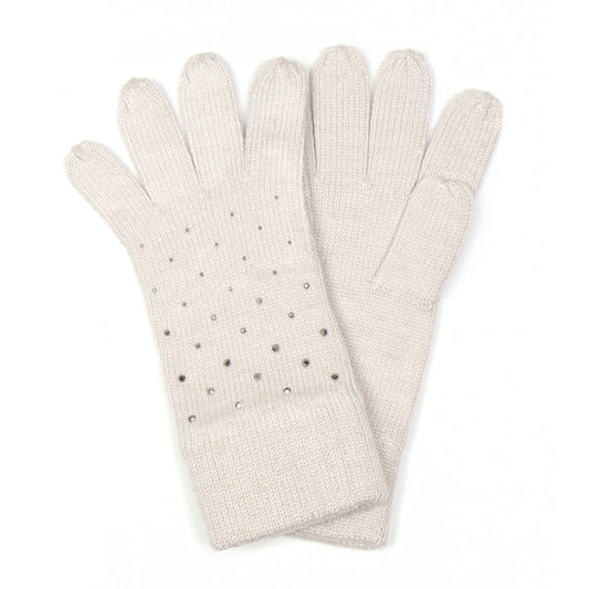 Natural embellished gloves